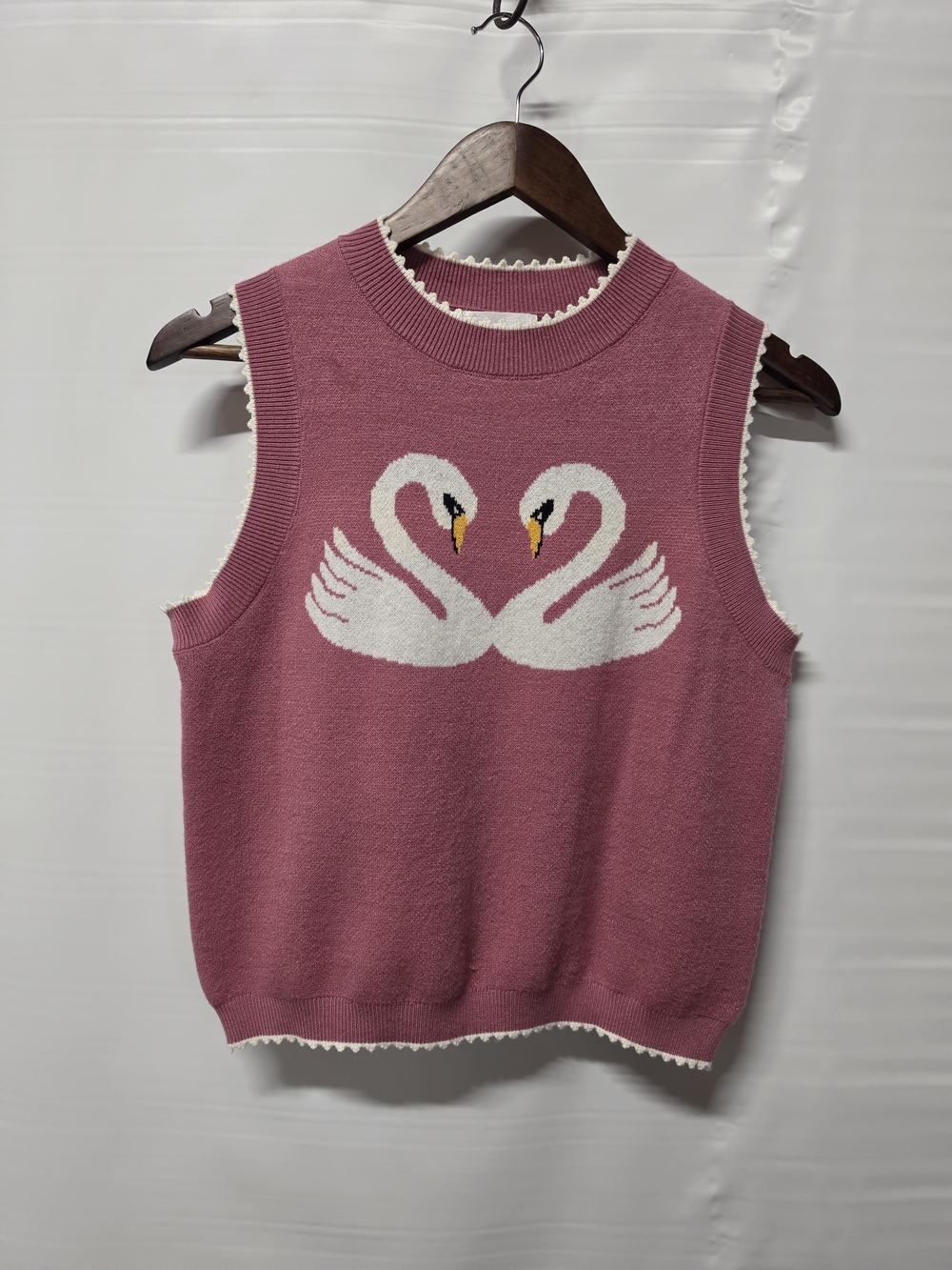 Willow & Wind Swan Sweater Vest Pink Coquette Cottagecore Women’s M